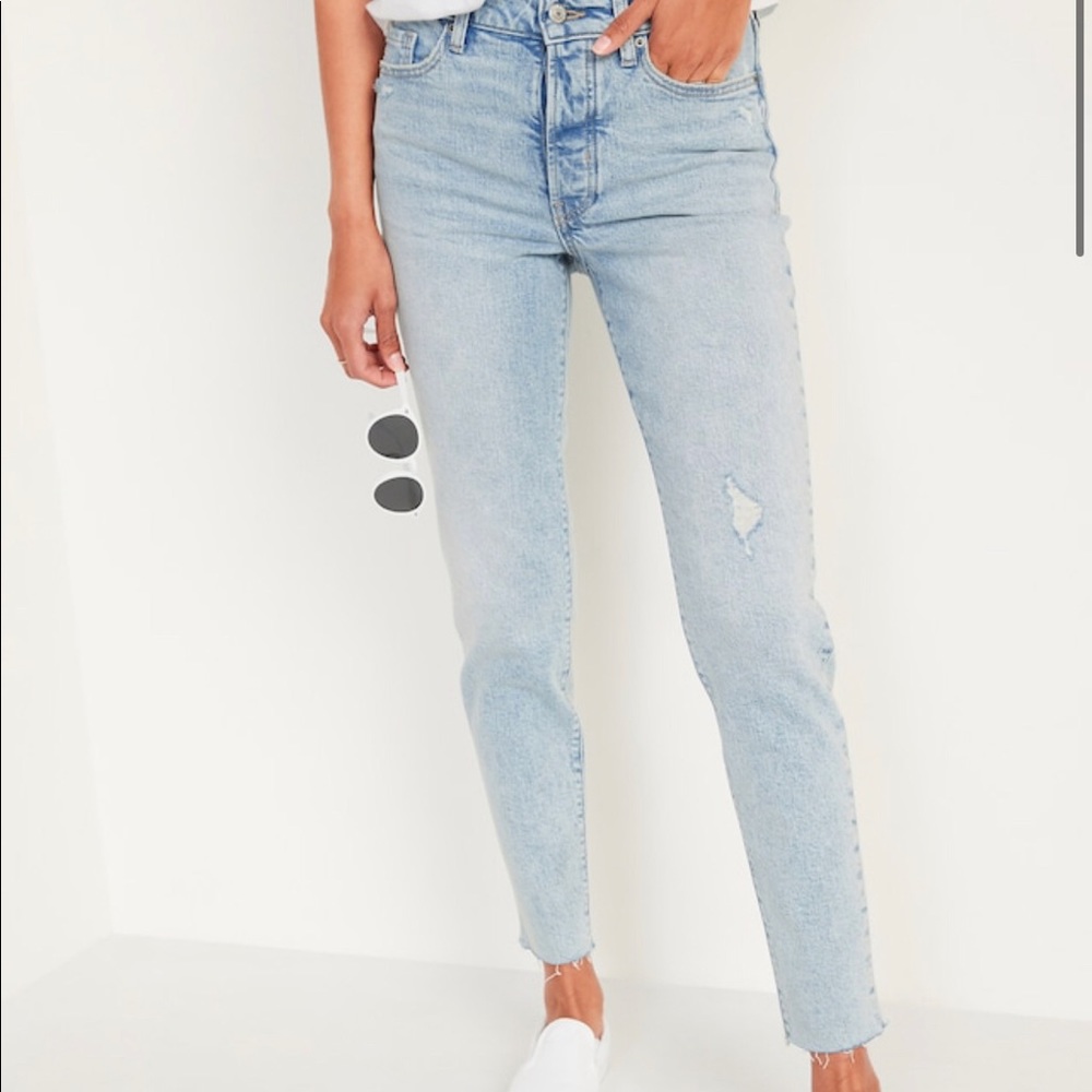 Old Navy High-Waisted O.G. Straight Button-Fly Cut-Off Jeans for Women